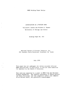 NBER Working Paper Series - National Bureau of Economic Research