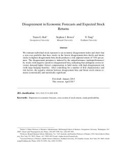 Disagreement in Economic Forecasts and Expected