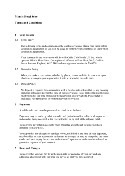 Mimi`s Hotel Soho Terms and Conditions