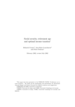 Social security, retirement age and optimal income taxation1