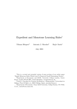 Expedient and Monotone Learning Rules1
