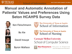 Manual and Automatic Annotation of Patients* Values and