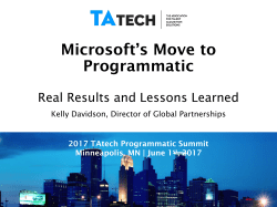Microsoft`s Move to Programmatic