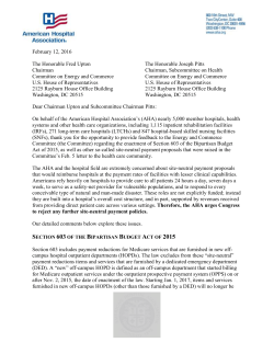 Site-neutral Payment Proposals for HOPDs