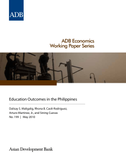 Education Outcomes in the Philippines (No. 199)