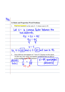 1. Find two numbers in the ratio 4 : 5 whose sum is 45. 3. Jesse