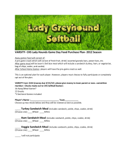 JV - CHS Lady Hounds Game Day Food Purchase Plan