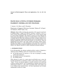 SHAPED BEAM ANTENNA SYNTHESIS PROBLEMS: FEASIBILITY