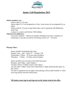Junior Regulations - Ballyneety Golf Club