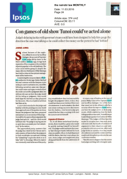 Con games of old show Tunoi could`ve acted alone