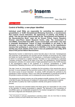 Press release Control of fertility: a new player identified