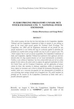 IS ZERO PRICING PREDATORY UNFAIR: MCX STOCK