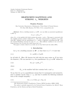BILIPSCHITZ MAPPINGS AND STRONG A&infin; WEIGHTS