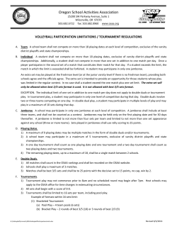 Participation Limitations / Tournament Regulations