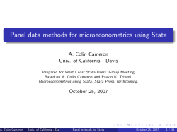 Panel data methods for microeconometrics using Stata