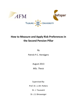 How to Measure and Apply Risk Preferences in the Second Pension