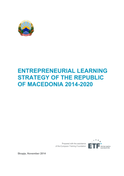 entrepreneurial learning strategy of the republic of macedonia 2014