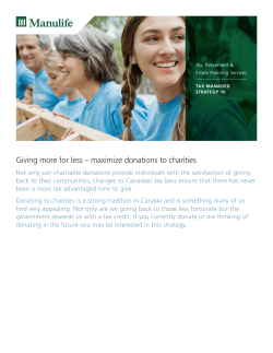 Giving more for less &ndash; maximize donations to charities