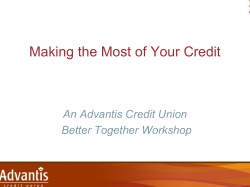 Making the Most of Your Credit