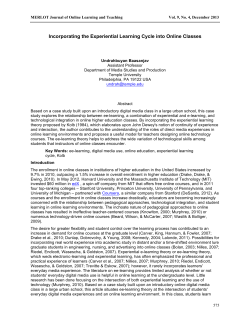 Incorporating the Experiential Learning Cycle into Online Classes
