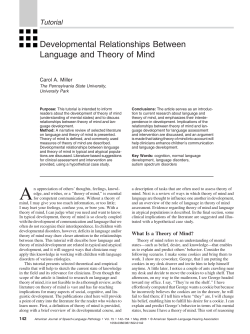 Developmental Relationships Between Language and Theory of Mind