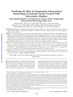 Predicting the Risk of Symptomatic Intracerebral