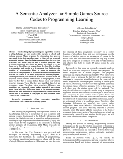 A Semantic Analyzer for Simple Games Source Codes to