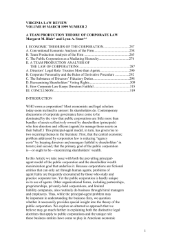 A Team Production Theory of Corporate Law