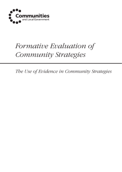 Formative Evaluation of Community Strategies