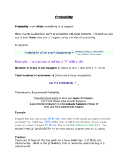 Theoretical probability is what you expect to happen