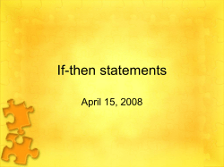If-then statements