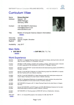 Skills - Roland Bechtel, SAP BI-IP
