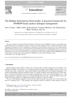 The Hidden Information State model: A practical