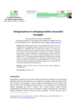 Doing business in emerging markets. Successful strategies