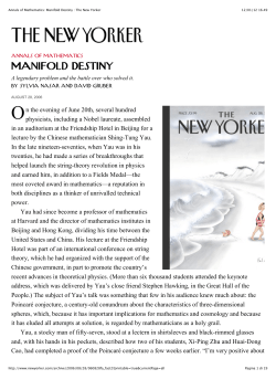 Annals of Mathematics: Manifold Destiny : The New Yorker