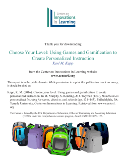 Choose Your Level: Using Games and Gamification to Create