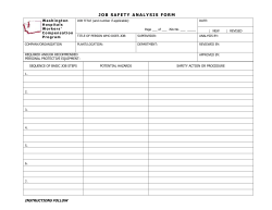 job safety analysis form - Washington Hospital Services