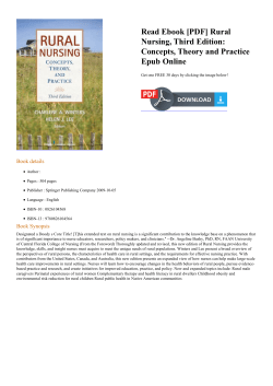 Read Ebook  Rural Nursing, Third Edition: Concepts, Theory