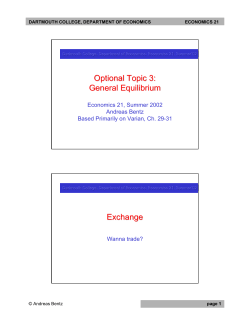 Optional Topic 3: General Equilibrium Exchange