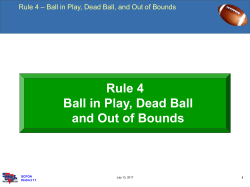 Rule 4 - Ball in Play, Dead Ball, and Out of Bounds