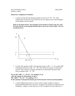 Econ 344 Public Finance Spring 2005 Dzmitry Asinski Homework