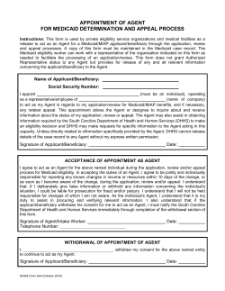 appointment of agent for medicaid