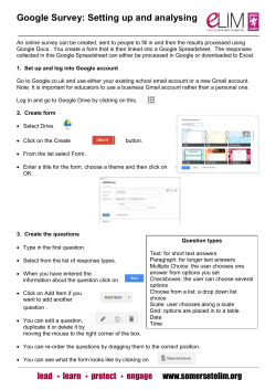 Google survey - Somerset Learning Platform