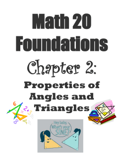 Math 20 Foundations Chapter 2: Properties of Angles and Triangles