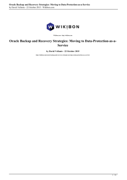 Oracle Backup and Recovery Strategies: Moving to Data