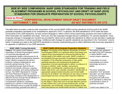side by side comparison: nasp (2000) standards for training and