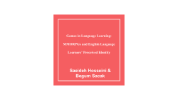 Games in Language Learning: MMORPGs and English