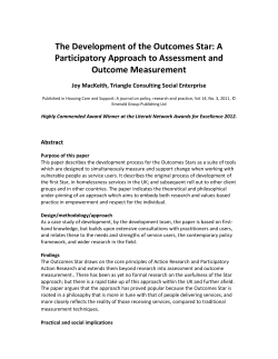 The Development of the Outcomes Star: A Participatory Approach to
