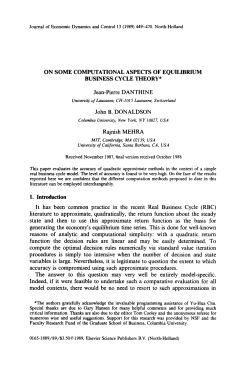 ON SOME COMPUTATIONAL ASPECTS OF EQUILIBRIUM