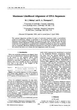 Maximum Likelihood Alignment of DNA Sequences